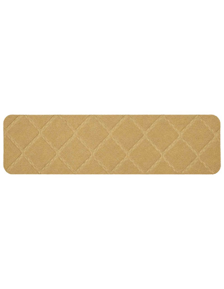 Tappeti per scale 15 pz 76 x 20 cm Beige Poliestere