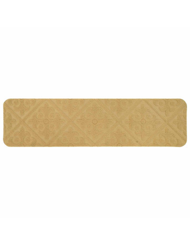 Tappeti per scale 15 pz 76 x 20 cm Beige Poliestere