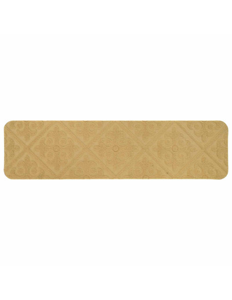 Tappeti per scale 15 pz 76 x 20 cm Beige Poliestere