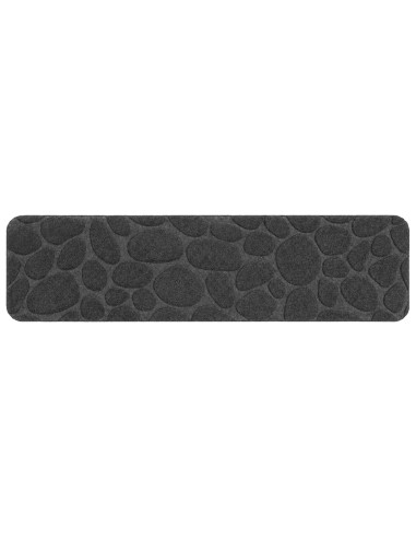 Tappeti per scale 15 pz 76 x 20 cm Grigio Scuro Poliestere