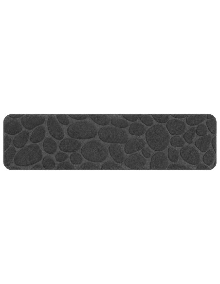 Tappeti per scale 15 pz 76 x 20 cm Grigio Scuro Poliestere