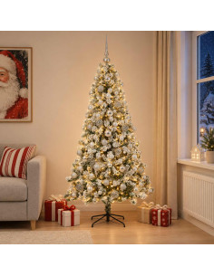 Albero di Natale Artificiale con Palline 240 cm 300 LED