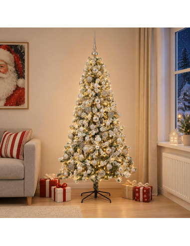 Albero di Natale Artificiale con Palline 240 cm 300 LED