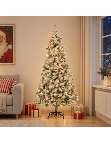 Albero di Natale Artificiale con Palline 240 cm 300 LED