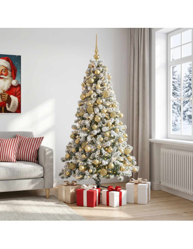 Albero di Natale Artificiale con Palline 240 cm 300 LED