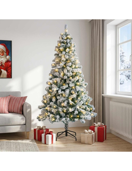 Albero di Natale Artificiale con Rami Pieghevoli 240 cm 300 LED