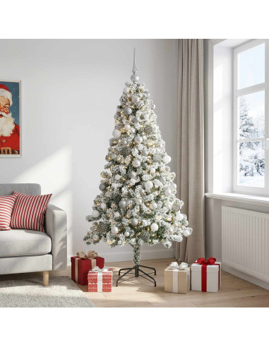 Albero di Natale Artificiale con Palline 240 cm 300 LED