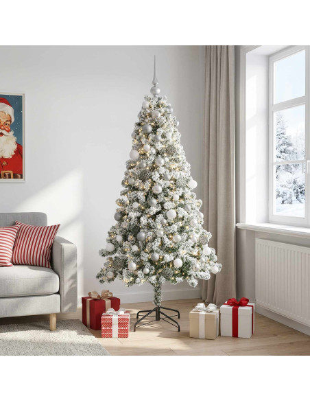 Albero di Natale Artificiale con Palline 240 cm 300 LED