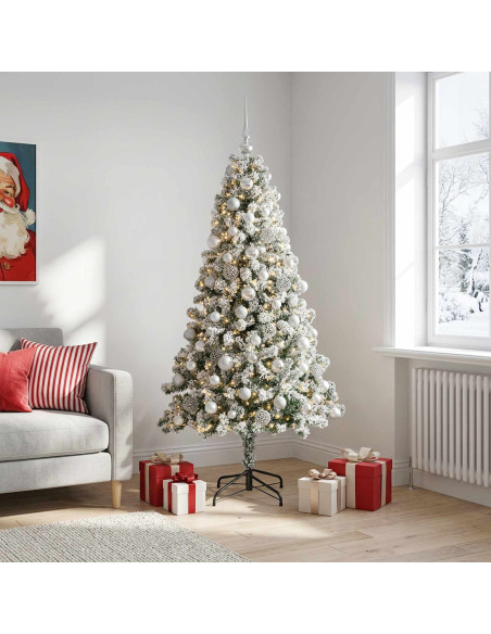 Albero di Natale Artificiale con Palline 240 cm 300 LED