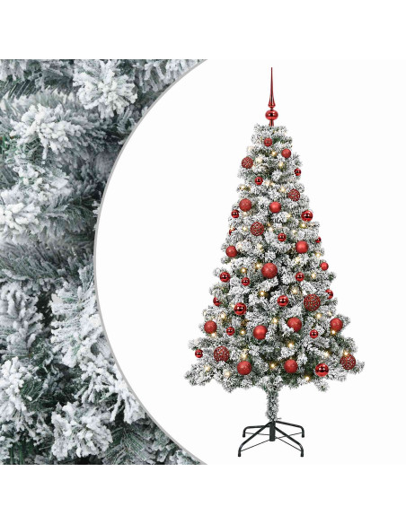 Albero di Natale Artificiale con Palline 150 cm 150 LED