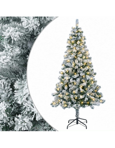 Albero di Natale Artificiale con Rami Pieghevoli 150 cm 150 LED