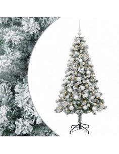 Albero di Natale Artificiale con Palline 150 cm 150 LED 2