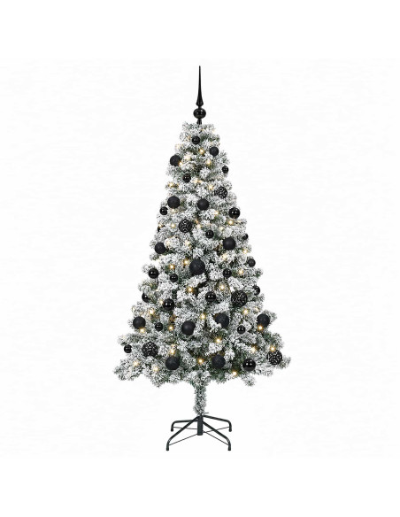 Albero di Natale Artificiale con Palline 150 cm 150 LED