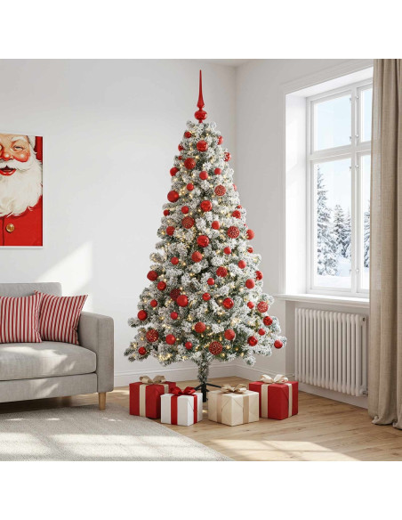 Albero di Natale Artificiale con Palline 240 cm 300 LED