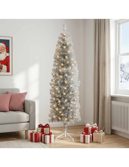 Albero di Natale Artificiale Sottile 240 cm 300 LED