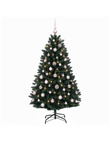 Albero di Natale artificiale verde scuro con palline 120 cm