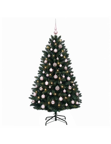 Albero di Natale artificiale verde scuro con palline 120 cm