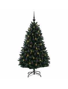 Albero di Natale artificiale verde scuro con palline 120 cm 2