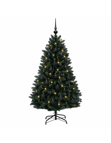 Albero di Natale artificiale verde scuro con palline 120 cm