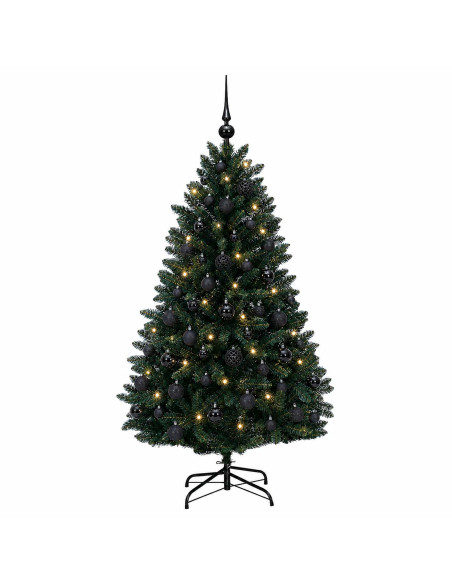 Albero di Natale artificiale verde scuro con palline 120 cm