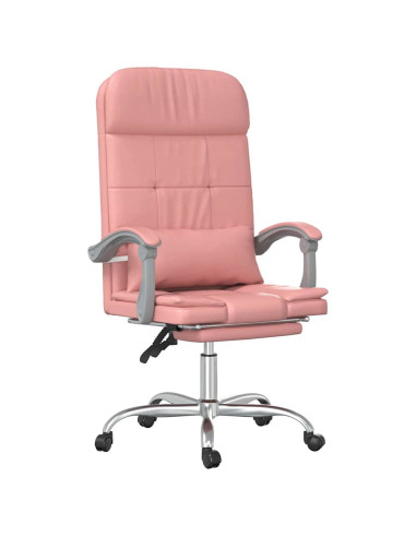 Poltrona da Ufficio Massaggiante Reclinabile rosa in Similpelle