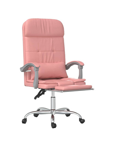Poltrona da Ufficio Massaggiante Reclinabile rosa in Similpelle