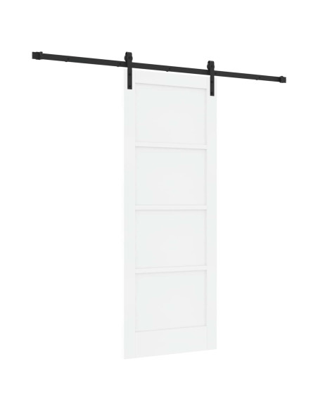Porta scorrevole 78 x 202 cm Legno ingegnerizzato Bianco e Nero