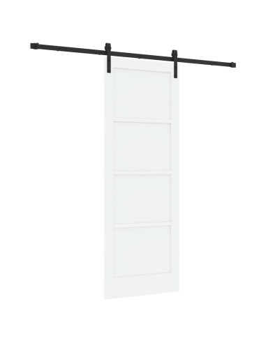 Porta scorrevole 78 x 211 cm Legno ingegnerizzato Bianco e Nero