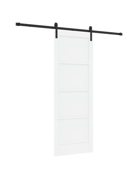 Porta scorrevole 78 x 211 cm Legno ingegnerizzato Bianco e Nero