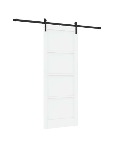 Porta scorrevole 83 x 211 cm Legno ingegnerizzato Bianco e Nero