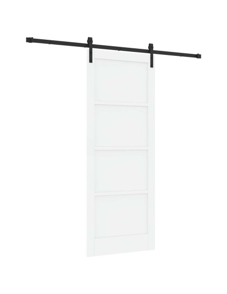 Porta scorrevole 83 x 211 cm Legno ingegnerizzato Bianco e Nero