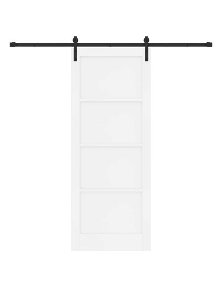 Porta scorrevole 83 x 211 cm Legno ingegnerizzato Bianco e Nero