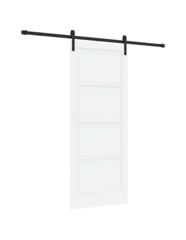 Porta scorrevole 86 x 211 cm Legno ingegnerizzato Bianco e Nero