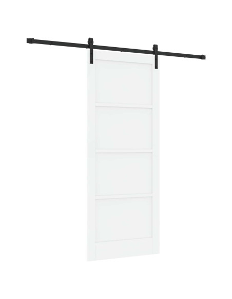 Porta scorrevole 86 x 211 cm Legno ingegnerizzato Bianco e Nero