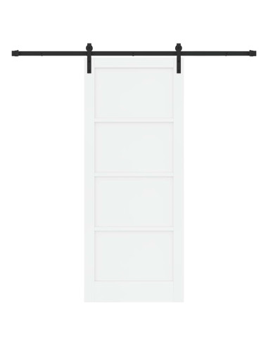 Porta scorrevole 86 x 211 cm Legno ingegnerizzato Bianco e Nero