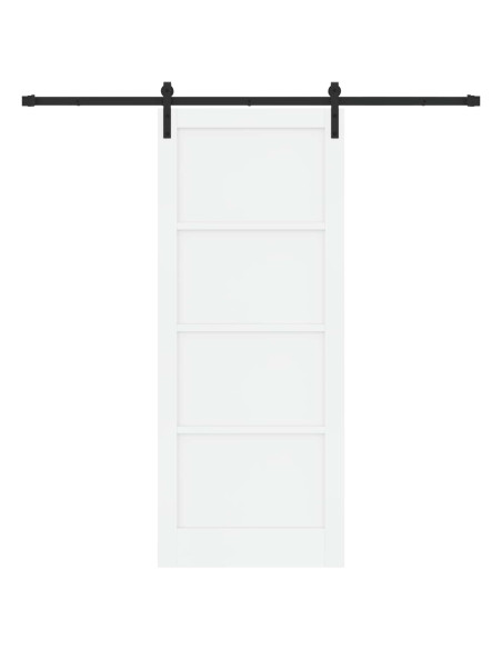 Porta scorrevole 86 x 211 cm Legno ingegnerizzato Bianco e Nero