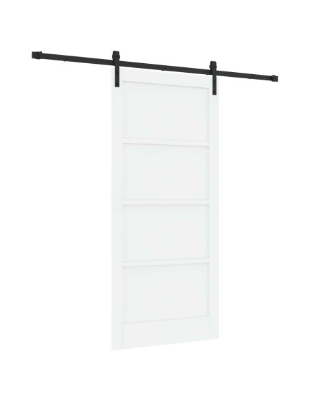 Porta scorrevole 93 x 202 cm Legno ingegnerizzato Bianco e Nero