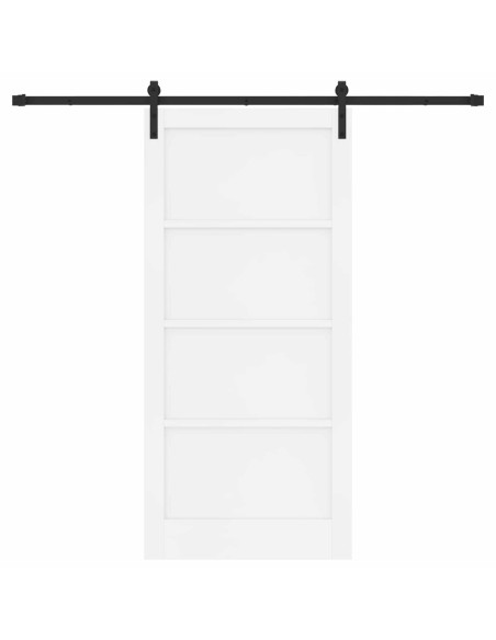 Porta scorrevole 93 x 202 cm Legno ingegnerizzato Bianco e Nero