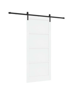 Porta scorrevole 93 x 211 cm Legno ingegnerizzato Bianco e Nero 2