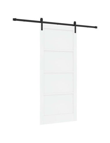 Porta scorrevole 93 x 211 cm Legno ingegnerizzato Bianco e Nero