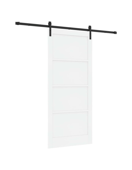Porta scorrevole 93 x 211 cm Legno ingegnerizzato Bianco e Nero