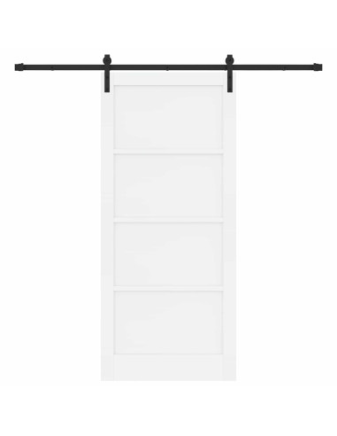 Porta scorrevole 93 x 211 cm Legno ingegnerizzato Bianco e Nero