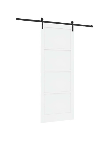 Porta scorrevole 93 x 232 cm Legno ingegnerizzato Bianco e Nero