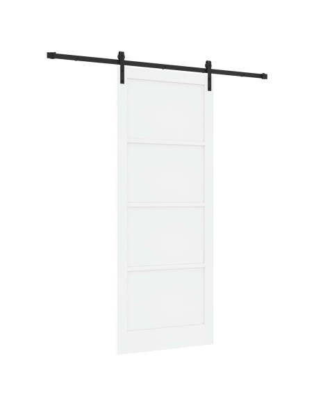 Porta scorrevole 93 x 232 cm Legno ingegnerizzato Bianco e Nero