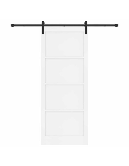 Porta scorrevole 93 x 232 cm Legno ingegnerizzato Bianco e Nero