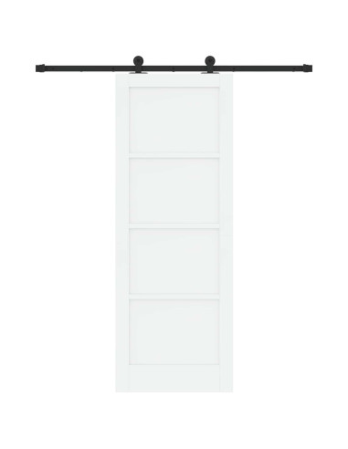 Porta scorrevole 78 x 211 cm Legno ingegnerizzato Bianco e Nero