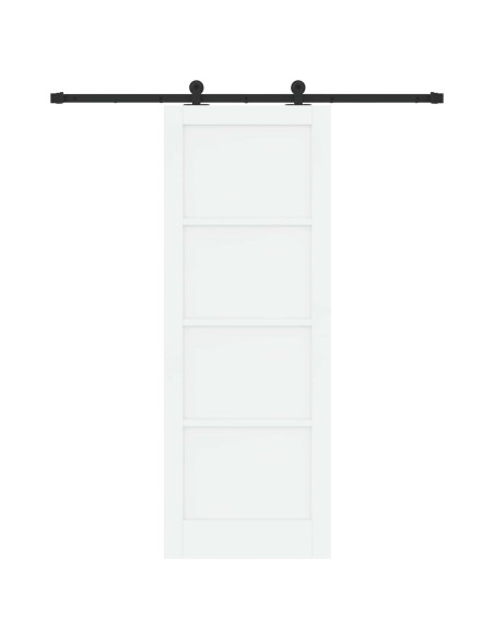 Porta scorrevole 78 x 211 cm Legno ingegnerizzato Bianco e Nero