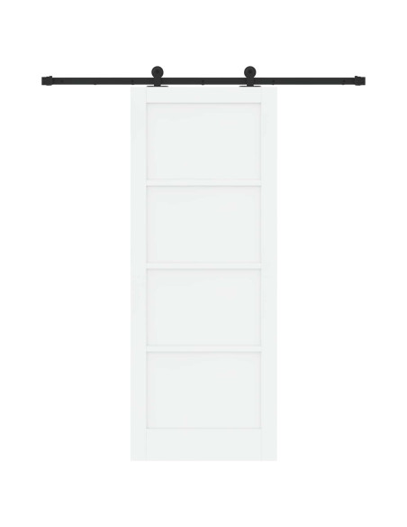 Porta scorrevole 83 x 211 cm Legno ingegnerizzato Bianco e Nero