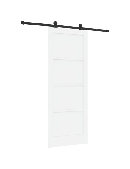 Porta scorrevole 83 x 211 cm Legno ingegnerizzato Bianco e Nero