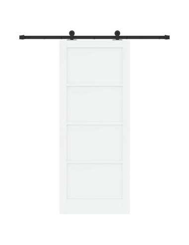 Porta scorrevole 86 x 211 cm Legno ingegnerizzato Bianco e Nero